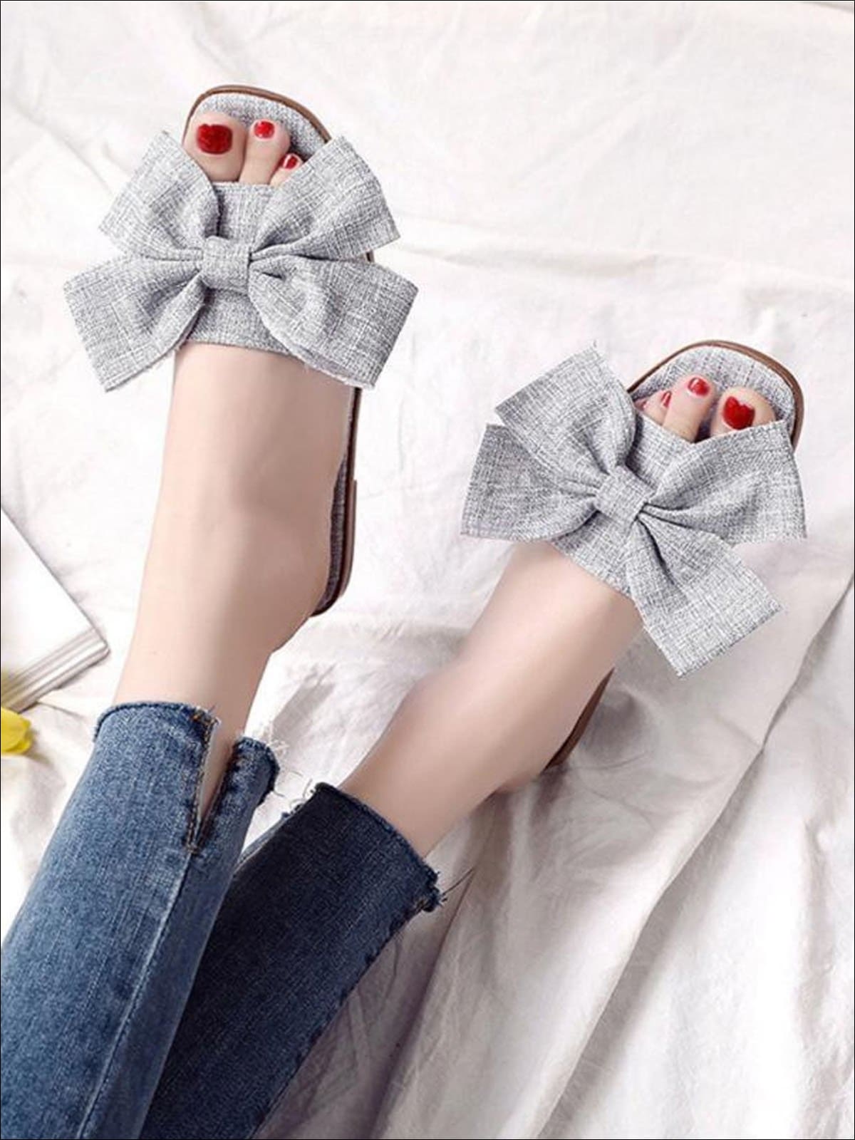 Womens Casual Bowknot Flat Sandals (2 Color Options) - Womens Sandals