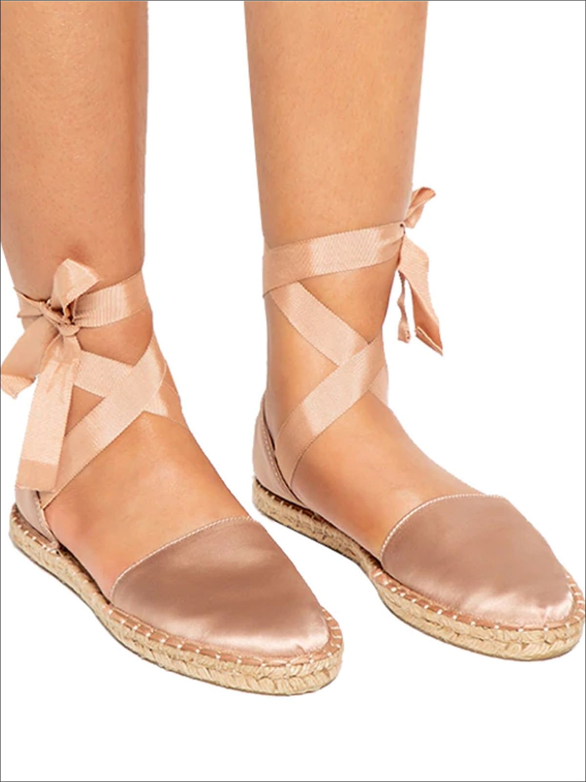 Womens Casual Silk Rome Cross-Strap Espadrilles - Womens Shoes