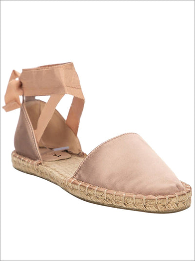 Womens Casual Silk Rome Cross-Strap Espadrilles - Womens Shoes