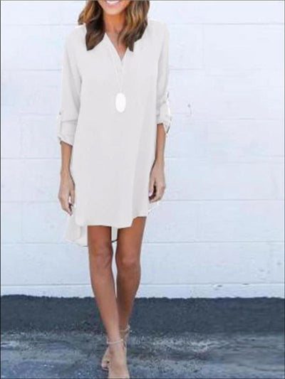 Womens Chiffon V Neck Plus Size Dress - Womens Dresses