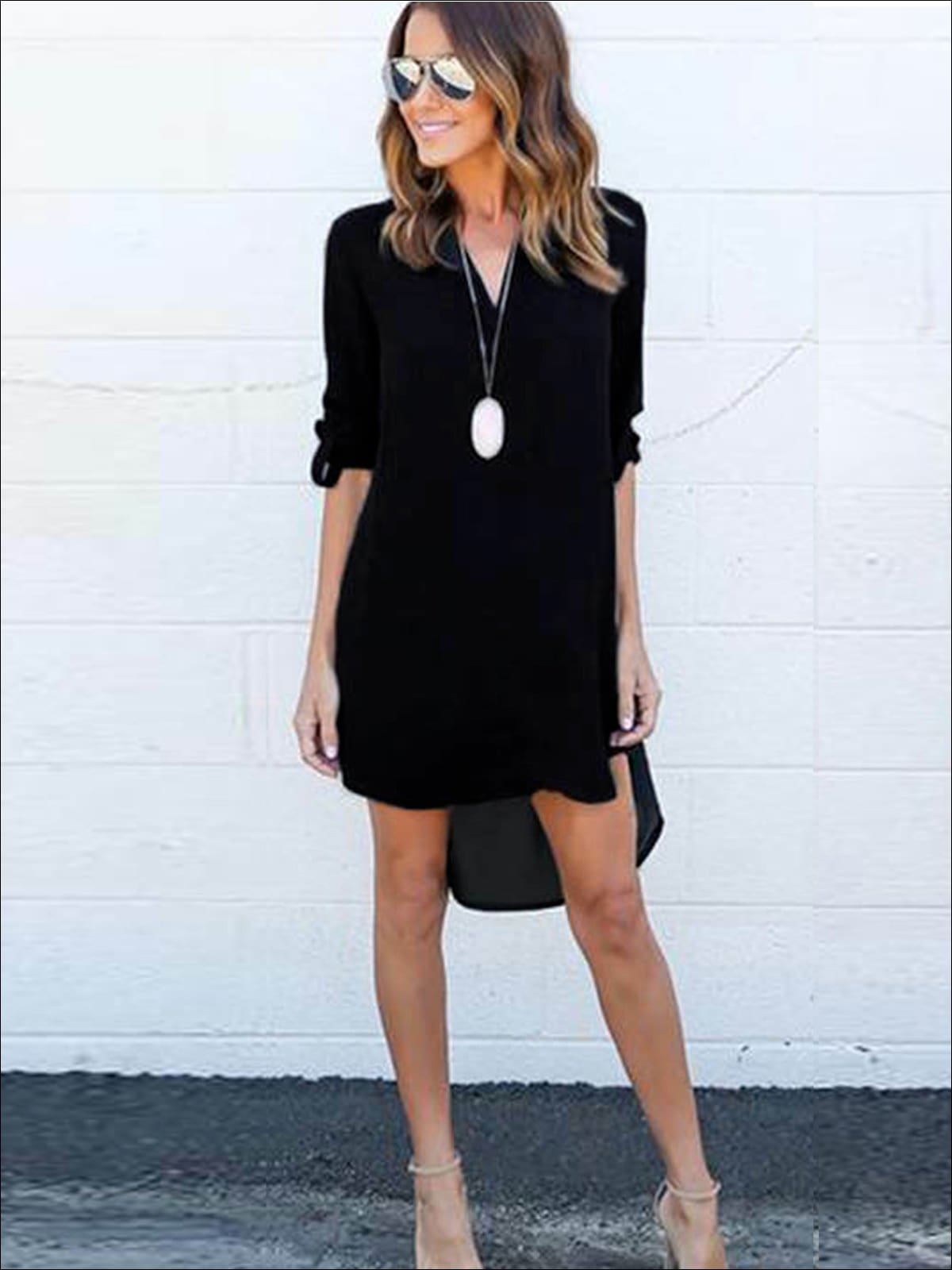 Womens Chiffon V Neck Plus Size Dress - Womens Dresses