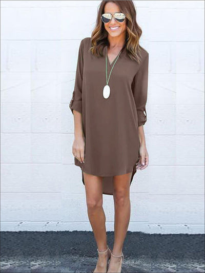 Womens Chiffon V Neck Plus Size Dress - Womens Dresses