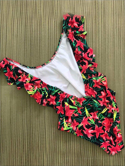 Womens Classic Backless Ruffled Sexy Monokini - Red / S - Womens Swimsuit