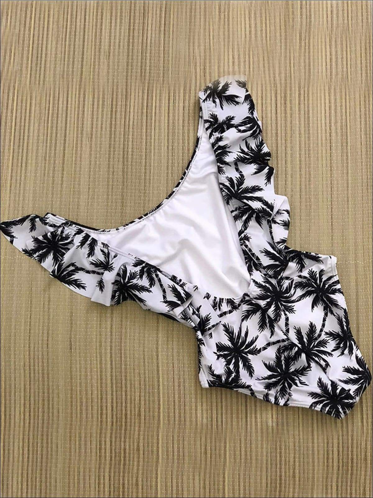 Womens Classic Backless Ruffled Sexy Monokini - Tree / S - Womens Swimsuit