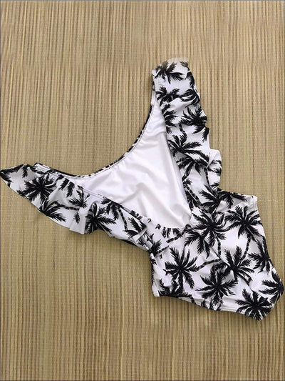 Womens Classic Backless Ruffled Sexy Monokini - Tree / S - Womens Swimsuit