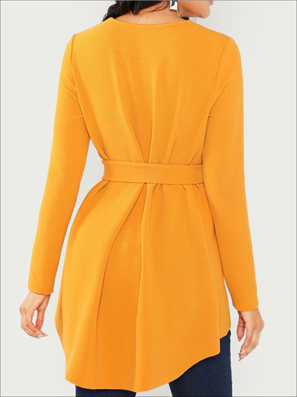 Cute Women's Tops | Chic Hi-Lo Belted Ruffle Blouse | Mia Belle Girls