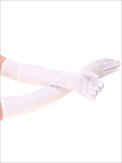 Halloween Accessories | Women's Elbow Satin Gloves | Mia Belle Girls