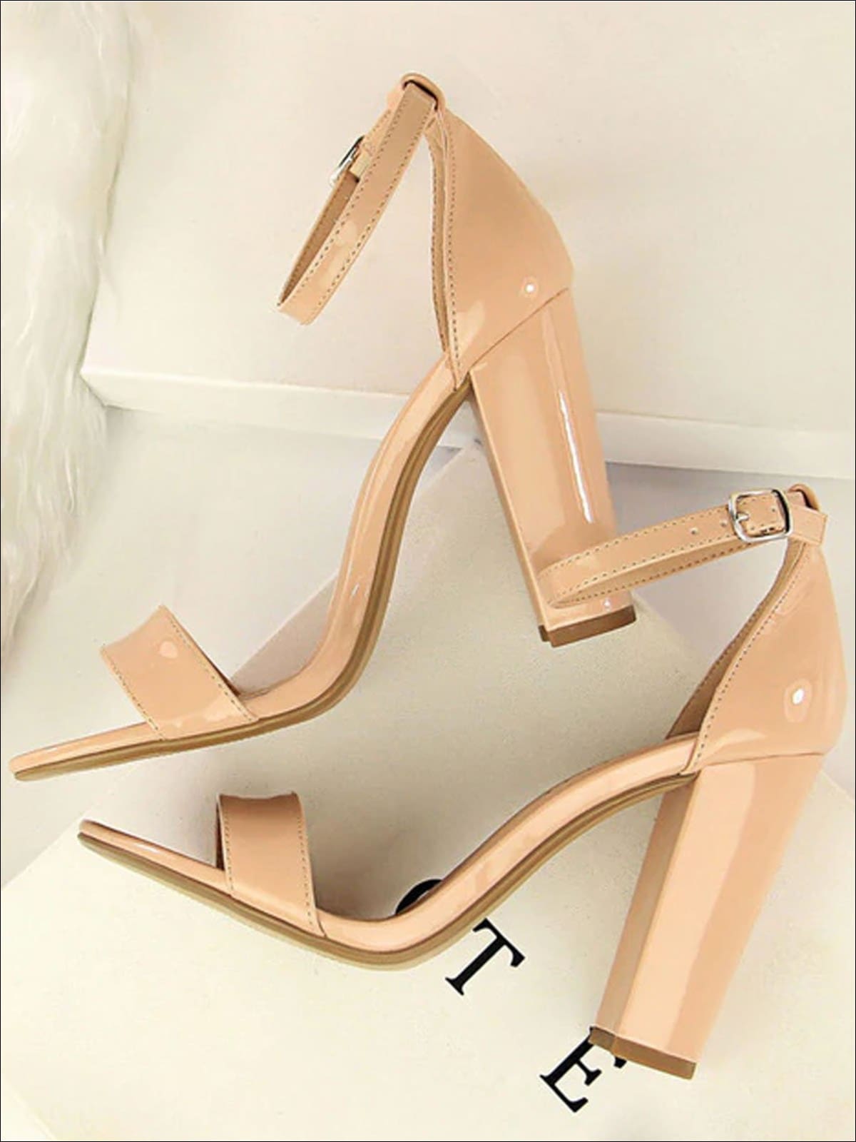 Womens Elegant High Heel Ankle Strap Sandals - Beige / 4.5 - Womens Sandals