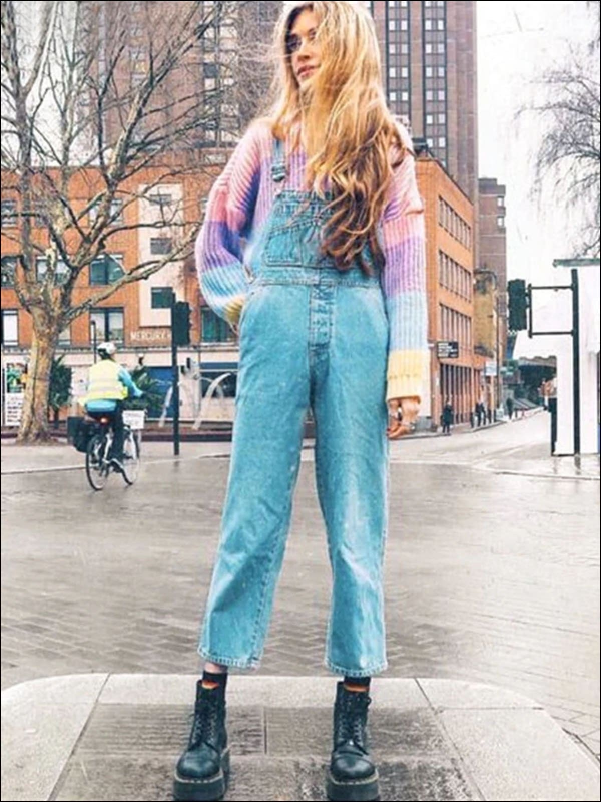 Womens Fall Knit Colorful Striped Sweater - Womens Fall Sweaters