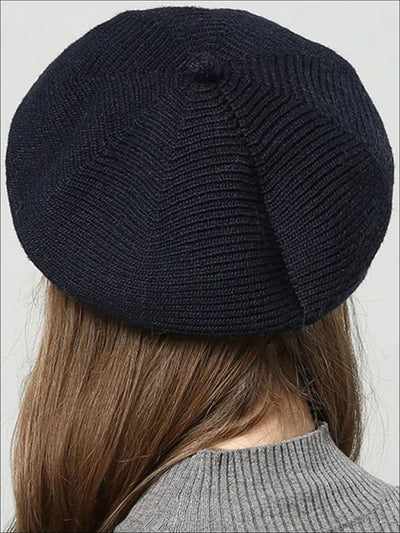 Womens Fall Knit Fashion Beret Cap - Womens Accessory