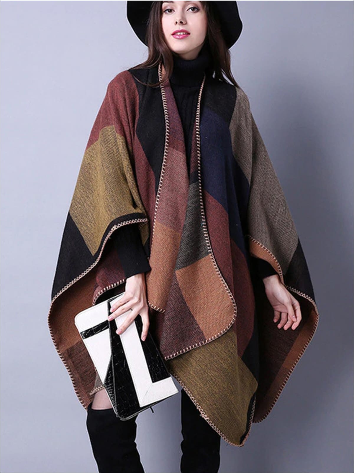 Womens Fall Knitted Color-Block Cardigan - Womens Fall Outerwear