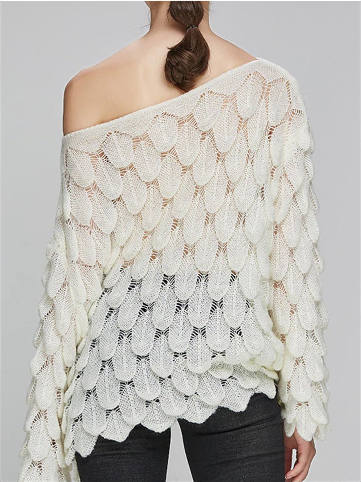 Womens Fall Macrame Over-Sized Pullover Sweater - Womens Fall Sweaters