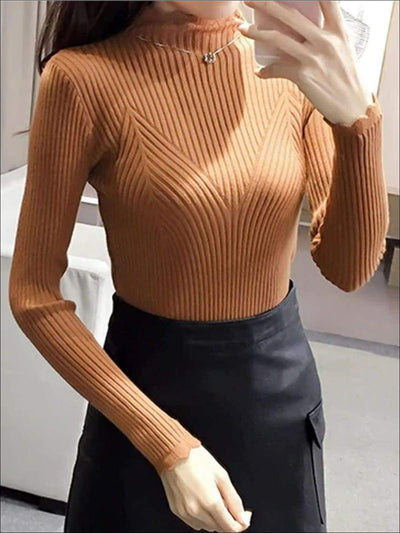 Womens Fall Trendy Knit Turtleneck Sweater - Womens Fall Sweaters