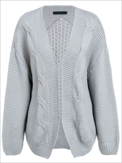 Womens Fall Twist Knitted Casual Cardigan - Womens Fall Outerwear