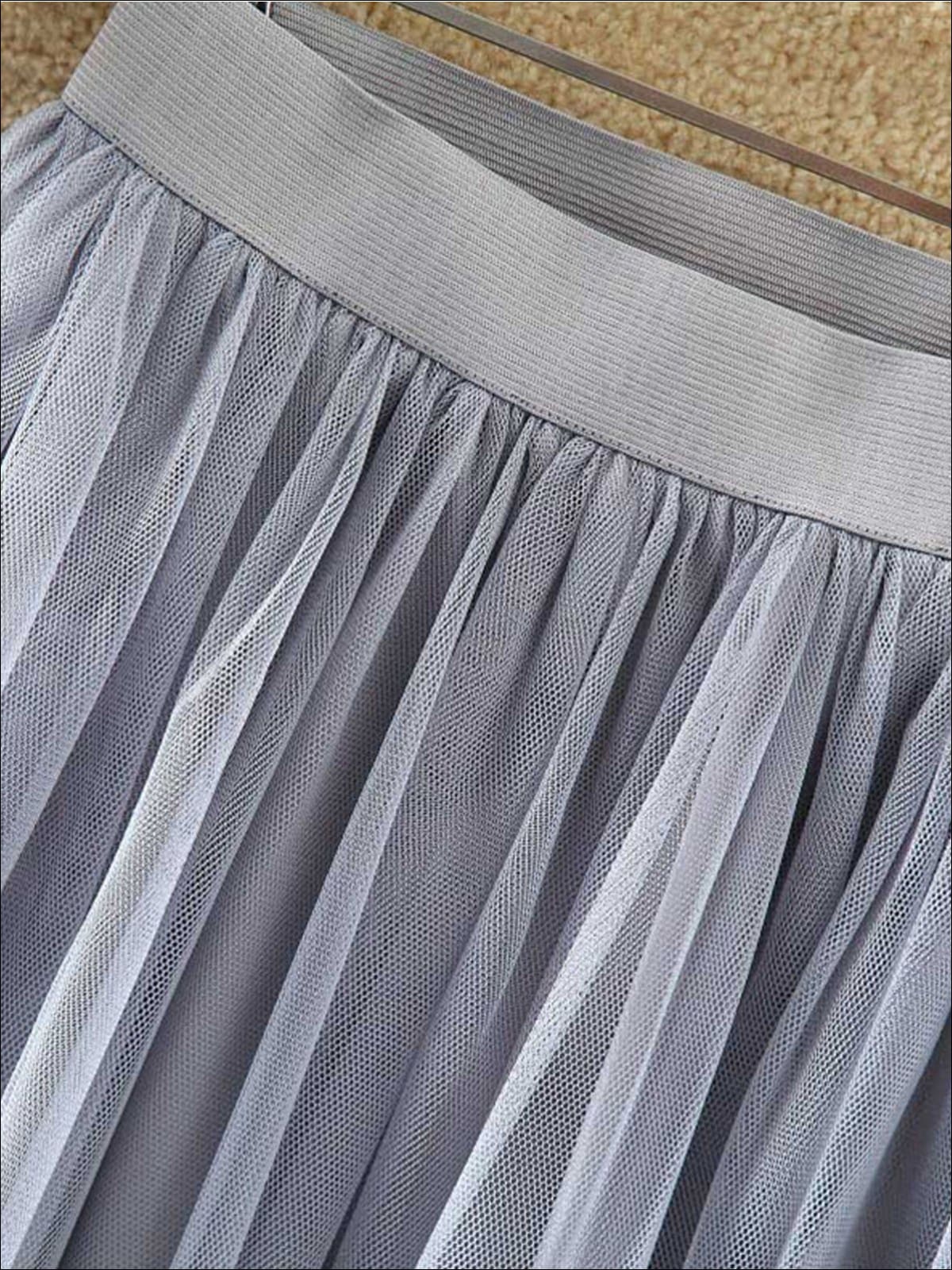 Womens Fashion Elastic High Waist Tulle Skirt - Womens Bottoms