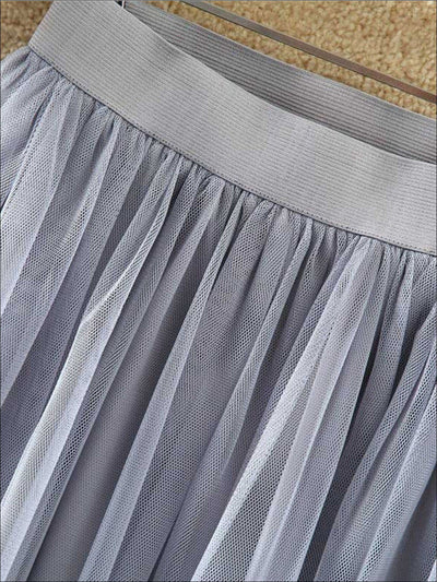 Womens Fashion Elastic High Waist Tulle Skirt - Womens Bottoms