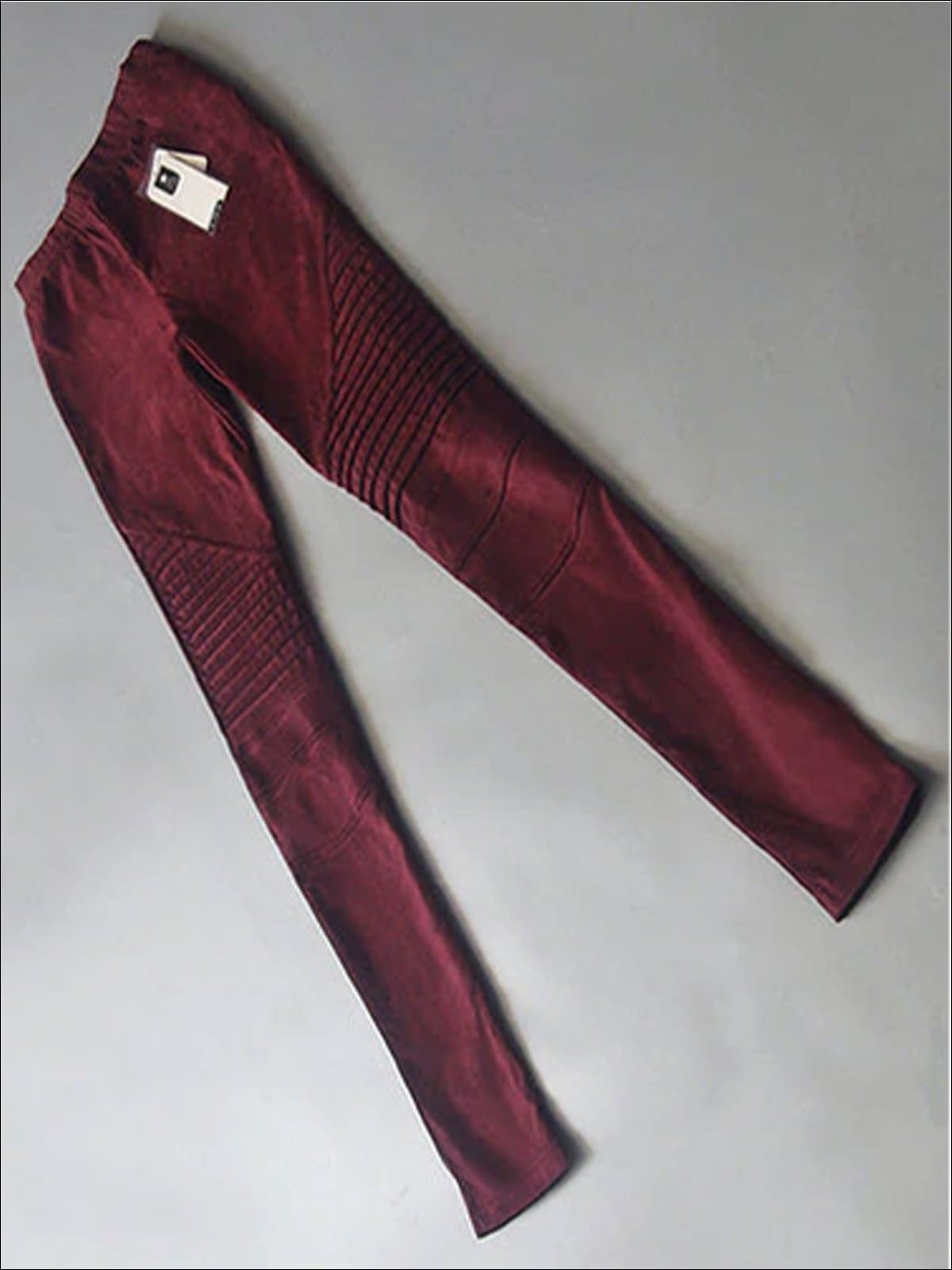 Womens Fashion Faux Suede Moto Pants - Red / XS - Womens Bottoms