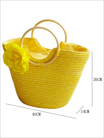 Womens Fashion Flower Embellished Bohemian Handbag - Womens Accessories