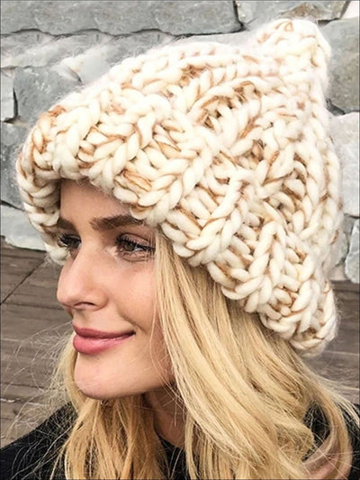 Womens Fashion Knitted Wool Beanies - Womens Accessory