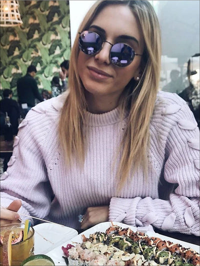 Womens Fashion Lace Up Cozy Knitted Sweater - Womens Fall Sweaters