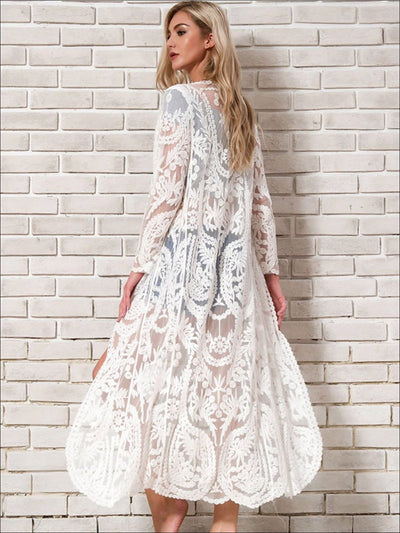 Womens Fashion Sexy Boho Chic Crochet Cover Up - Womens Fall Outerwear