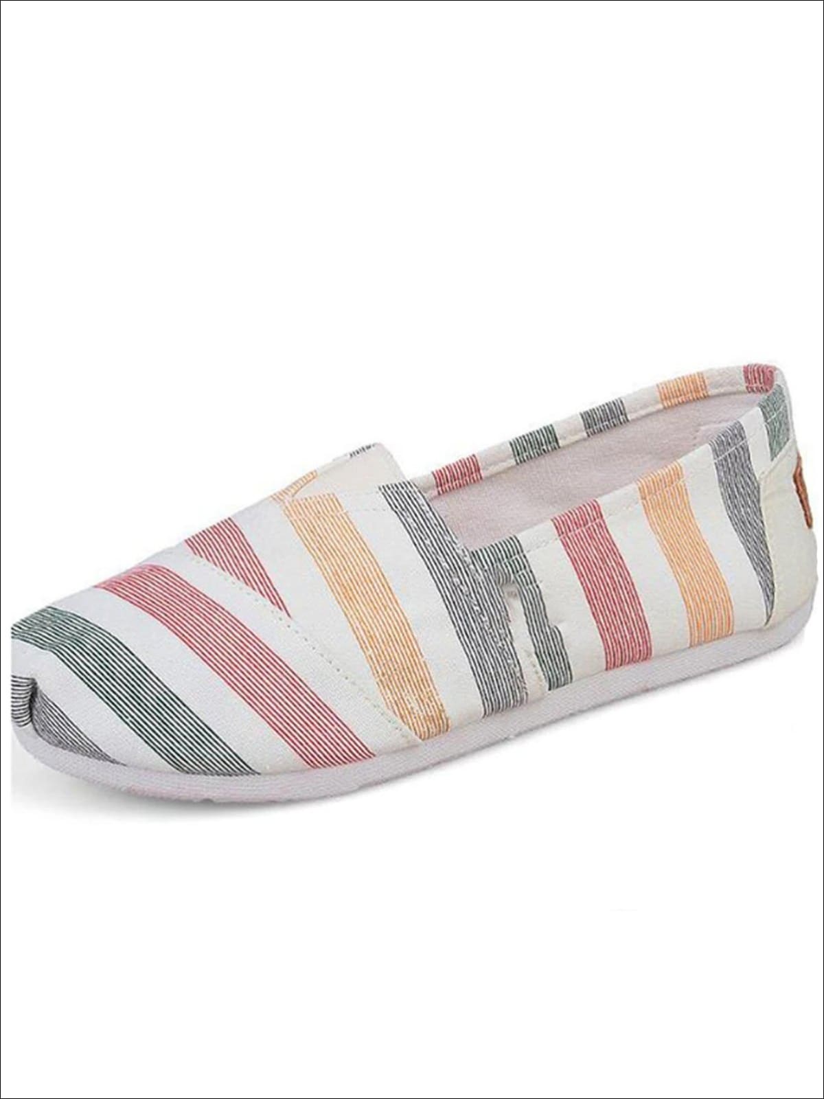 Womens Fashion Striped Canvas Shoes By Liv and Mia - Multicolor / 5.5 - Womens Flats