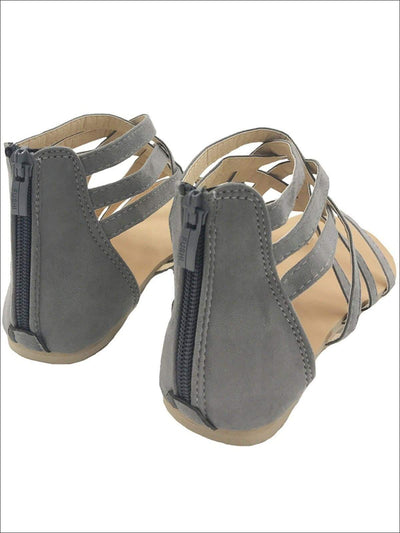Womens Fashion Zip Back Gladiator Sandals - Womens Sandals