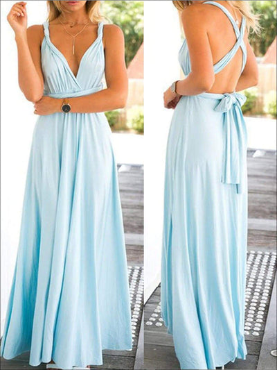 Womens Fit And Flare Infinity Convertible Wrap Dress (Multicolor Options) - Mint / S - Womens Dresses