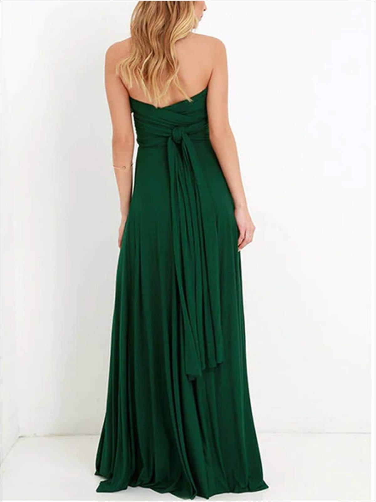 Womens Fit And Flare Infinity Convertible Wrap Dress (Multicolor Options) - Green / S - Womens Dresses