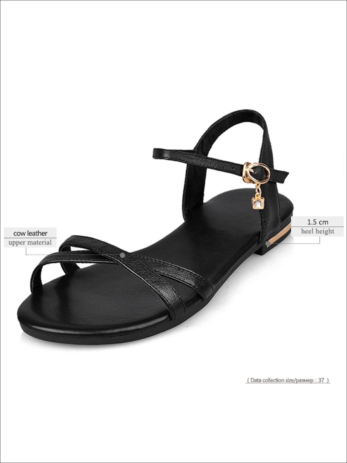 Womens Flat Chic Buckle Strap Sandals - Womens Sandals