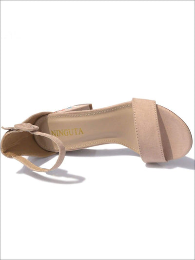 Womens Floral Embroidered Square Heel Fashion Sandals - Womens Sandals