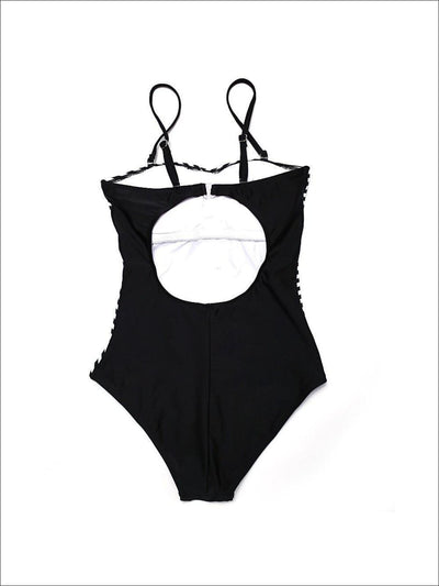 Womens Geometric Stripe Monokini - Womens Swimsuit