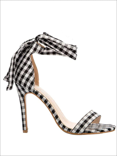 Womens Gingham Ankle Strap Open Toe Sandals - Womens Sandals