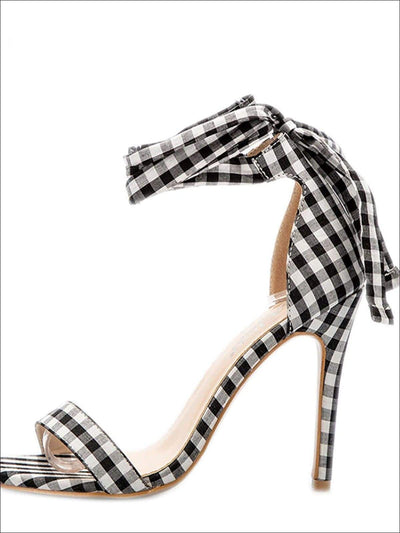 Womens Gingham Ankle Strap Open Toe Sandals - Womens Sandals