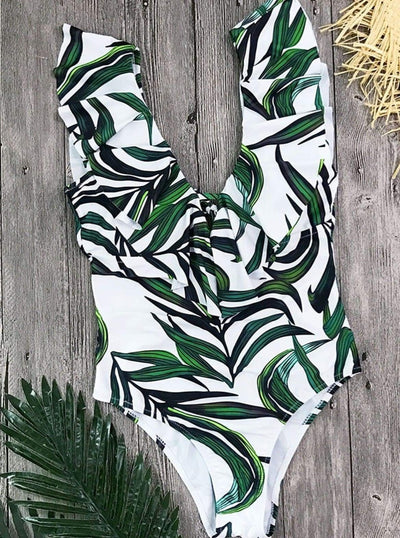 Women’s Ruffled Backless One Piece Swimsuit - Mia Belle Girls