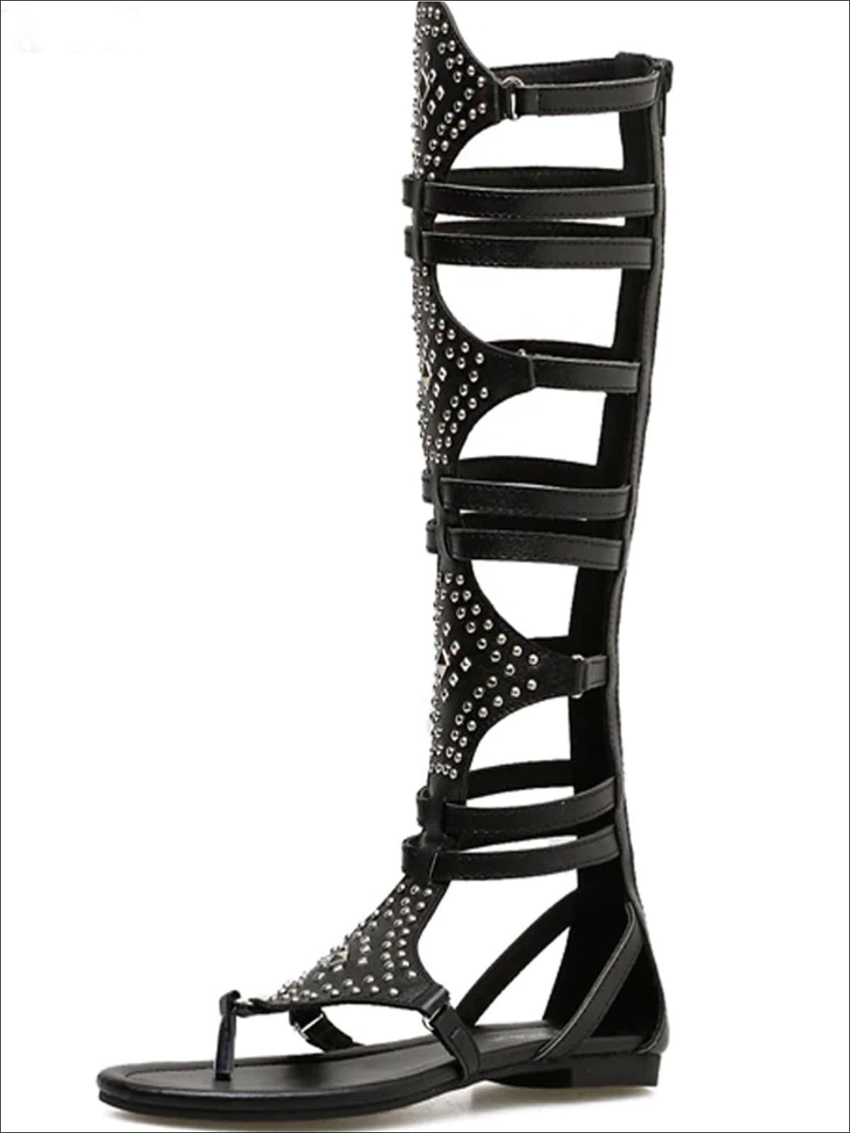 Womens Knee Length Embellished Gladiator Sandals - Womens Sandals