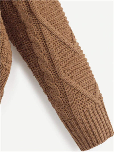 Womens Knit Asymmetrical Hem Sweater - Womens Fall Sweaters