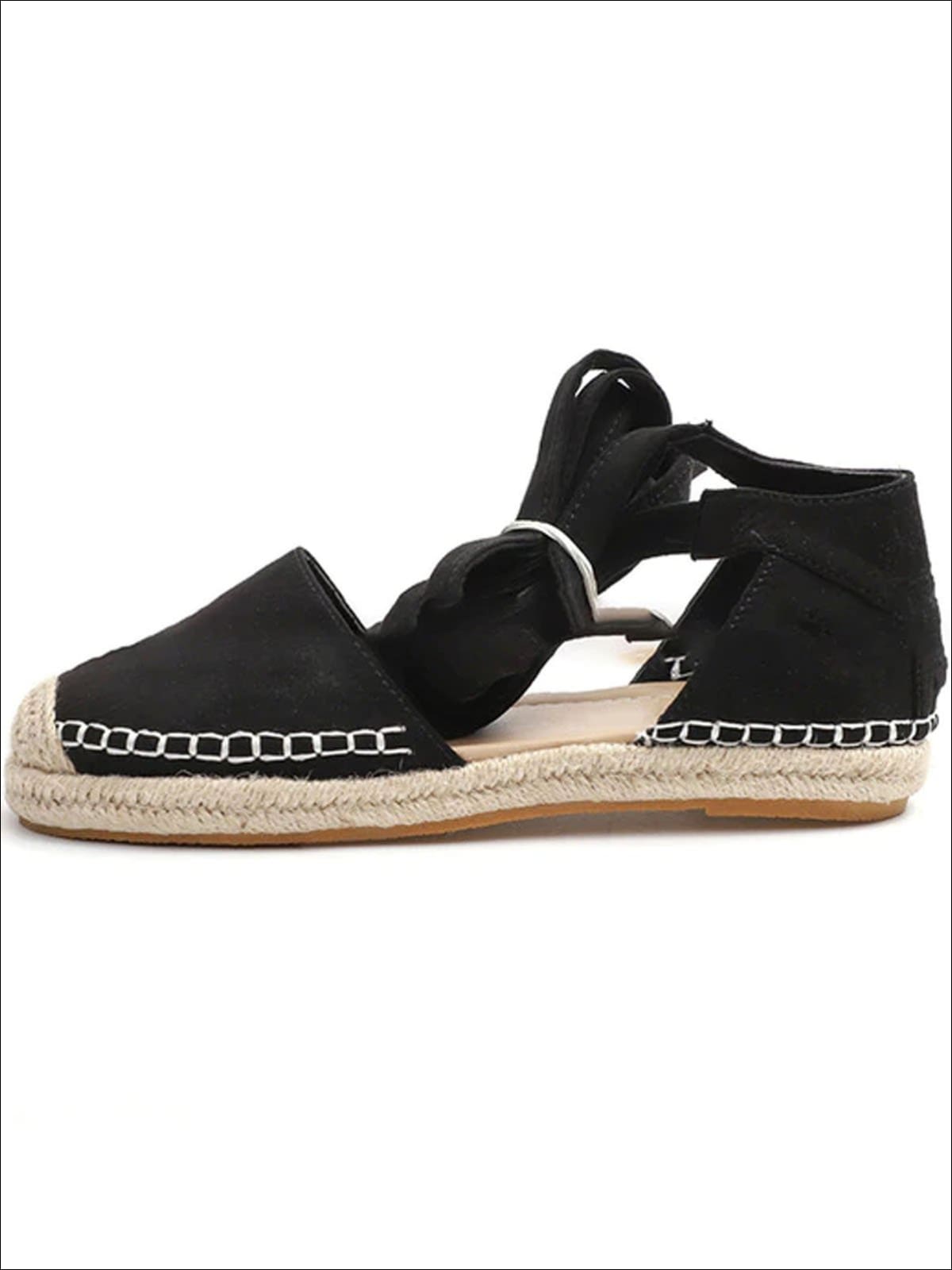 Womens Lace Up Espadrilles - Black / 5 - Womens Shoes