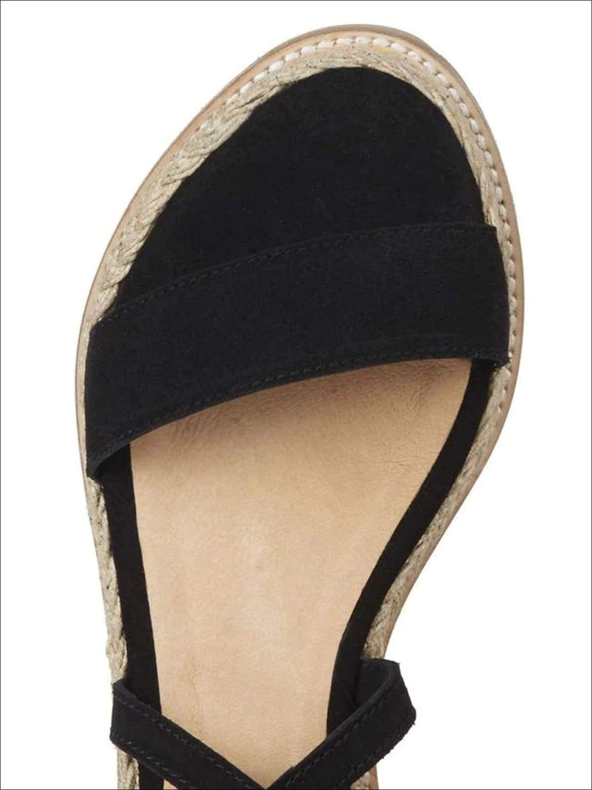 Womens Lace Up Espadrilles Platform Sandals - Womens Sandals