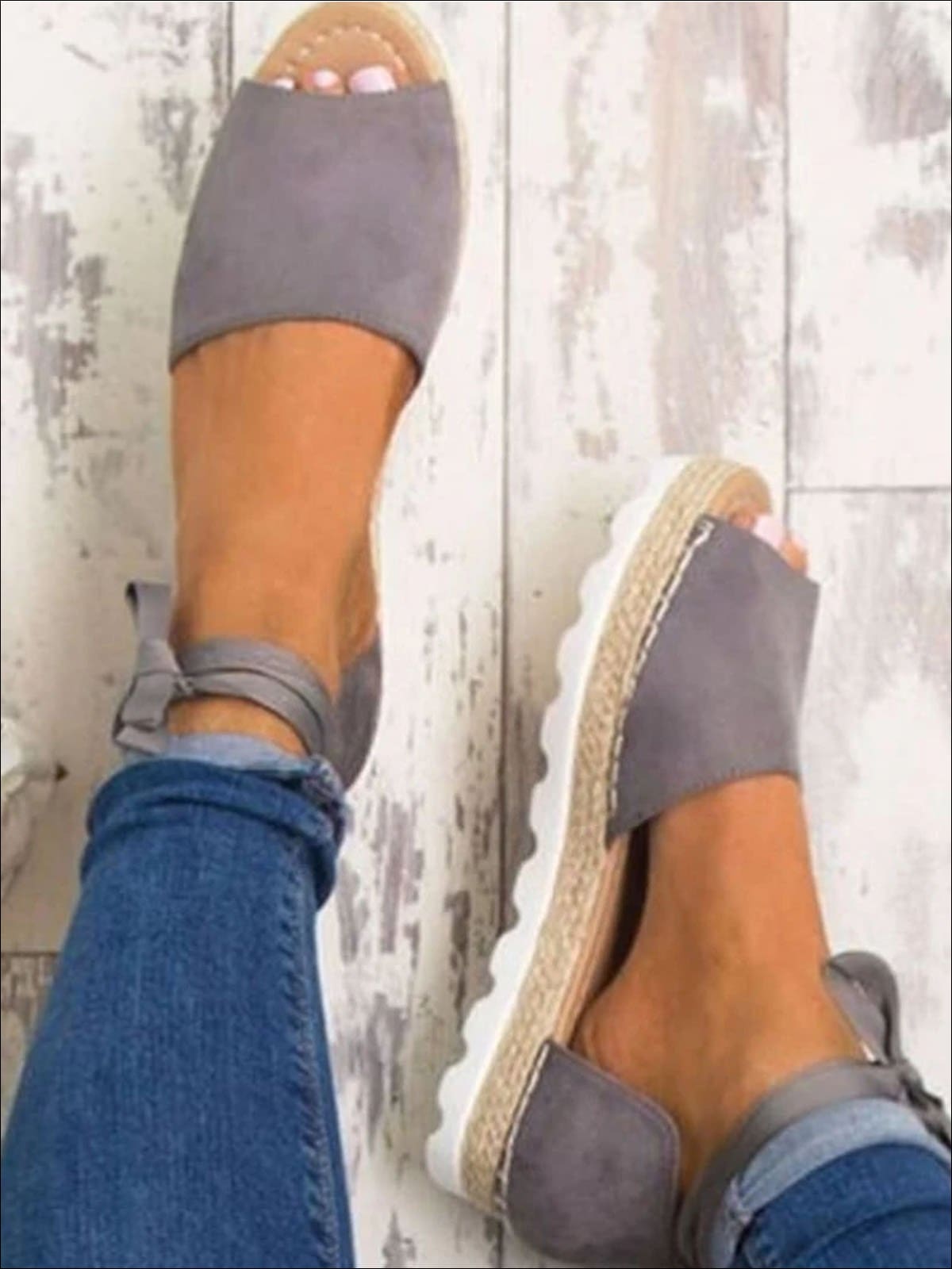 Womens Lace Up Platform Sandals By Liv and Mia - Womens Flats