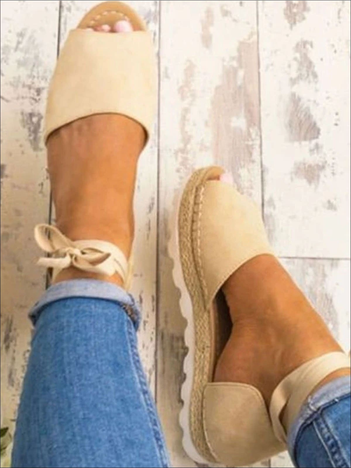 Womens Lace Up Platform Sandals By Liv and Mia - Womens Flats