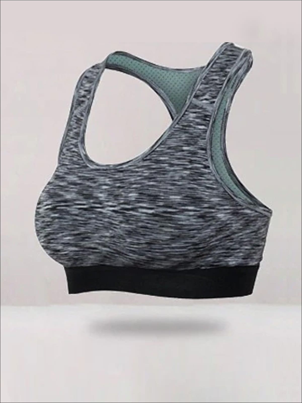 Womens Marled Contrast Sports Bra - Dark Grey / S - Womens Sports Bra