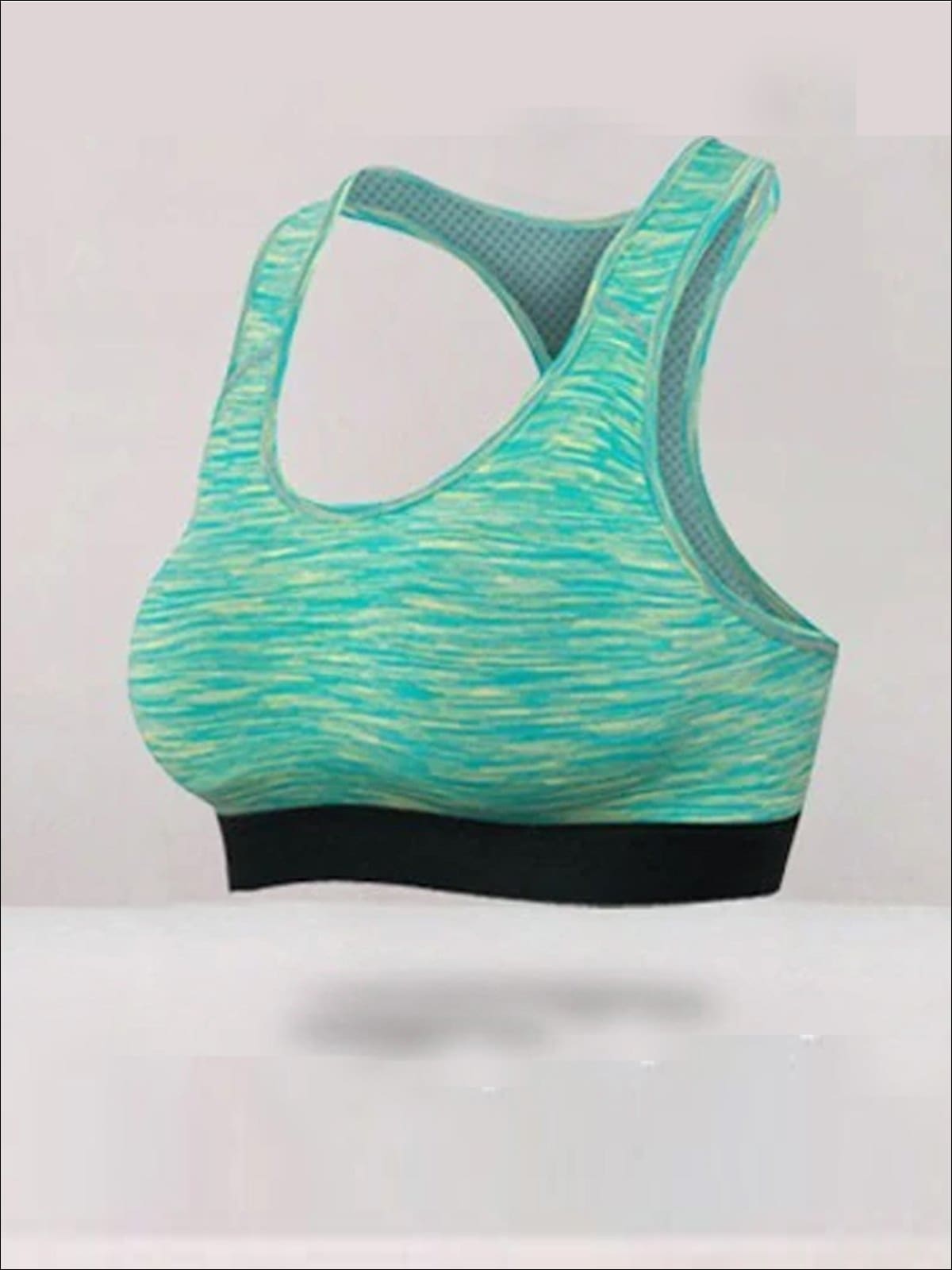 Womens Marled Contrast Sports Bra - Mint / S - Womens Sports Bra