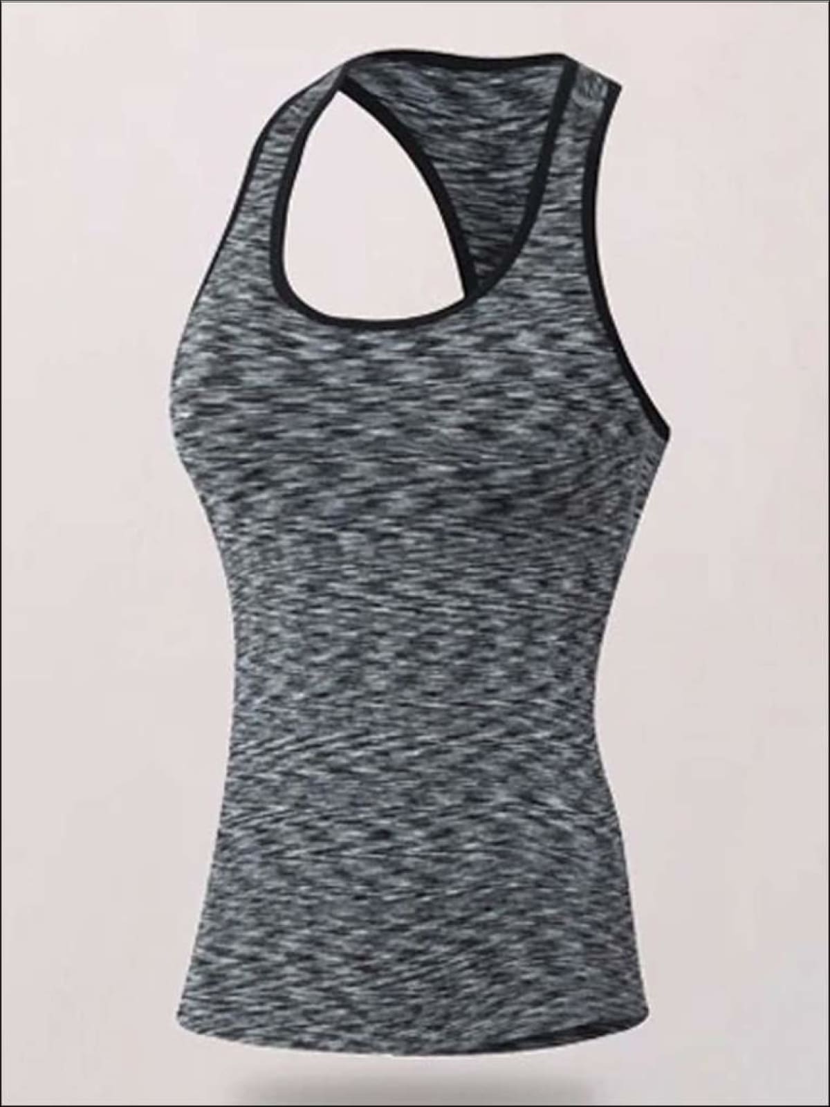 Womens Marled Racerback Active Top - Dark Grey / S - Womens Activewear