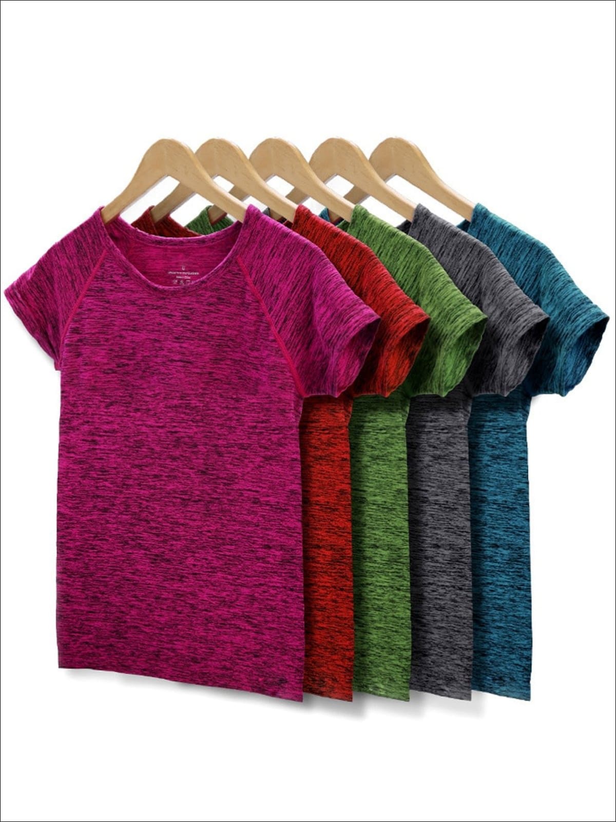 Womens Marled Short Sleeve Top & Leggings Set - Womens Activewear