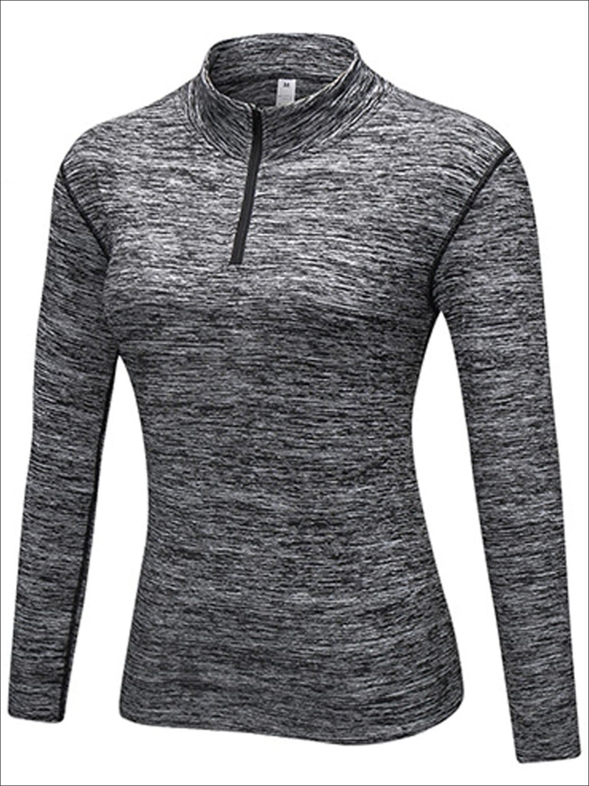 Womens Marled Zip Up Jacket - Dark Grey / S - Womens Activewear