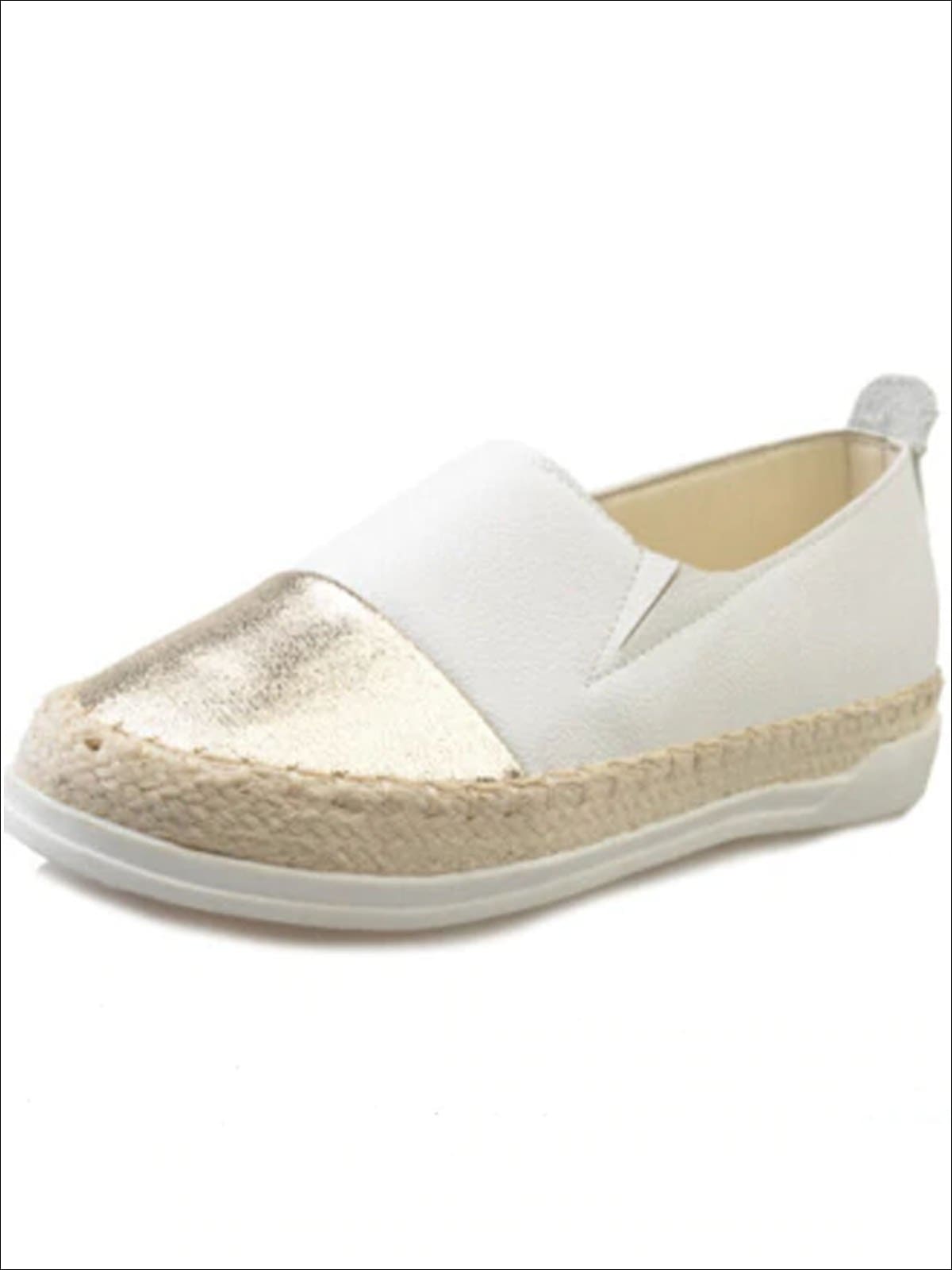 Womens Metallic Espadrille Slip On Shoes - Womens Shoes