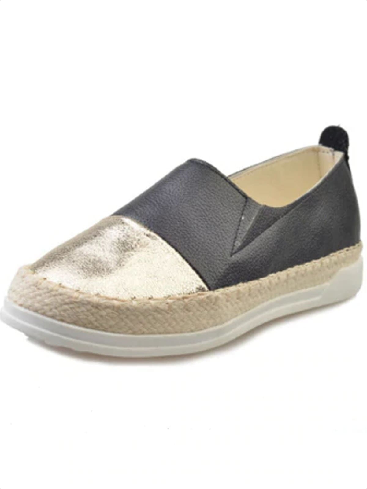 Womens Metallic Espadrille Slip On Shoes - Womens Shoes