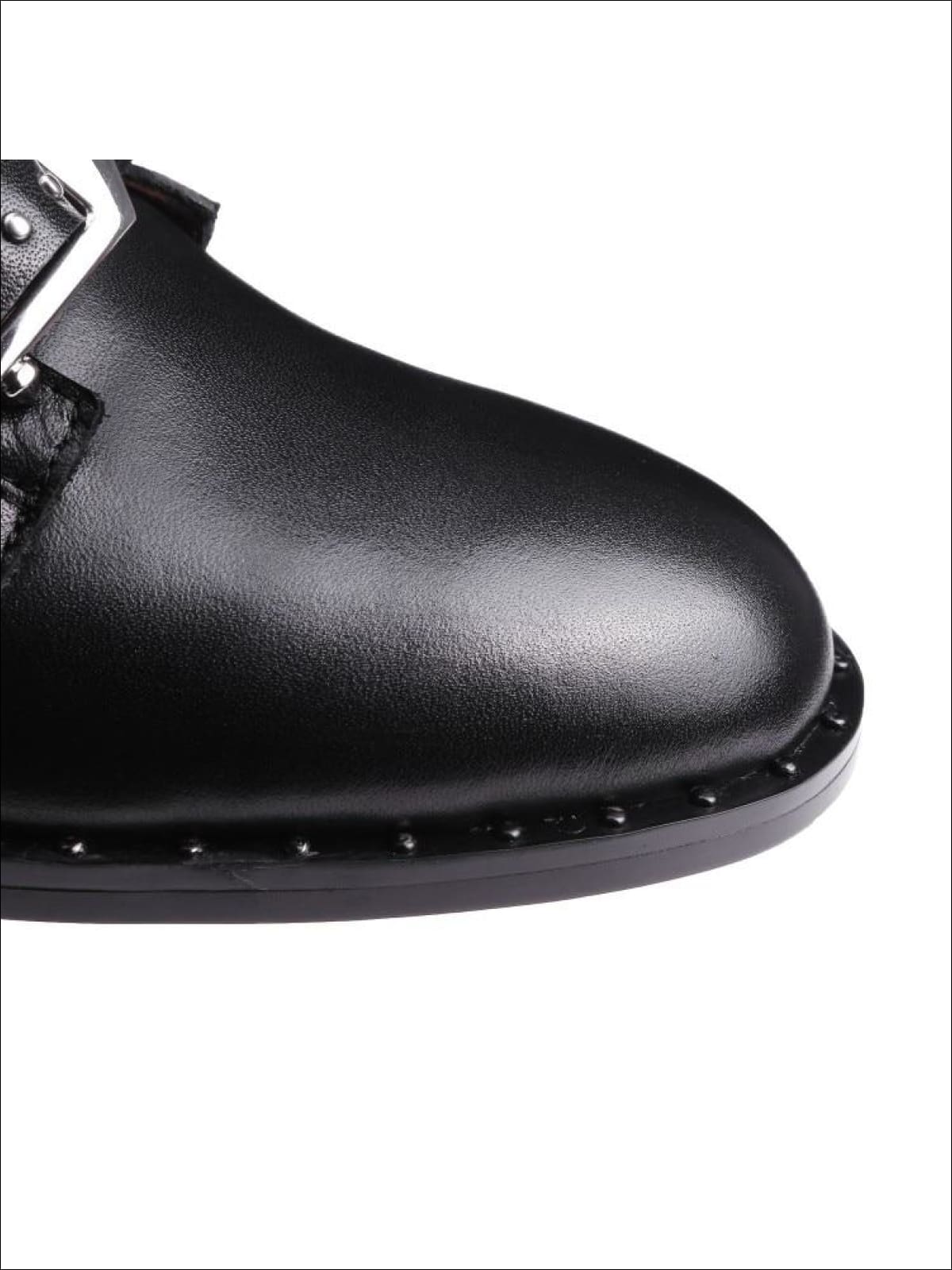 Womens Modern Synthetic Leather Rivet Ankle Boots - Womens Boots