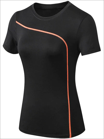 Womens Moisture-Wicking Active Top - Orange / S - Womens Activewear